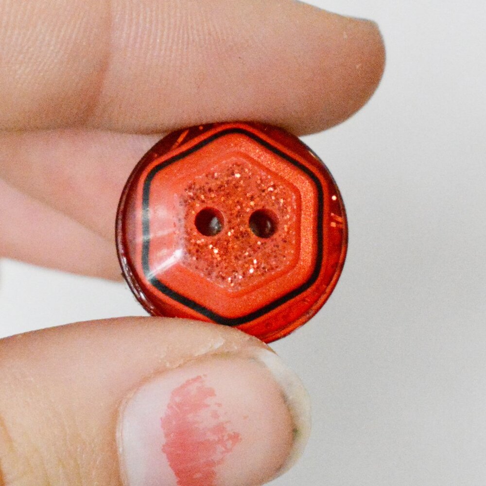 Handmade Red Upcycled Button Pin